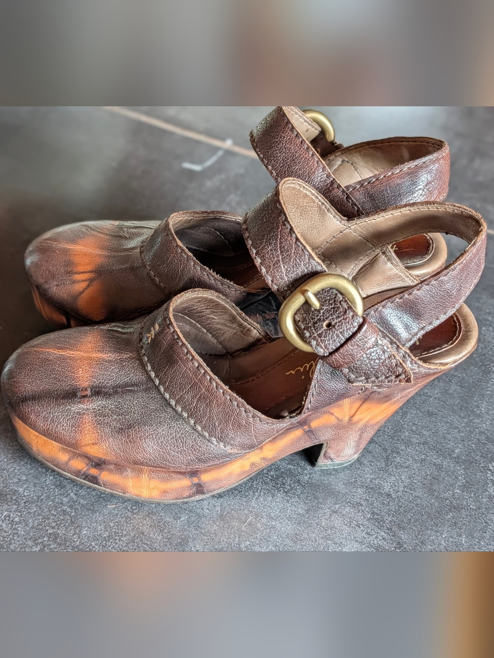 Henry  Beguelin Platform Italian Ankle Strap Leather Clog Comfortable  Shoes.